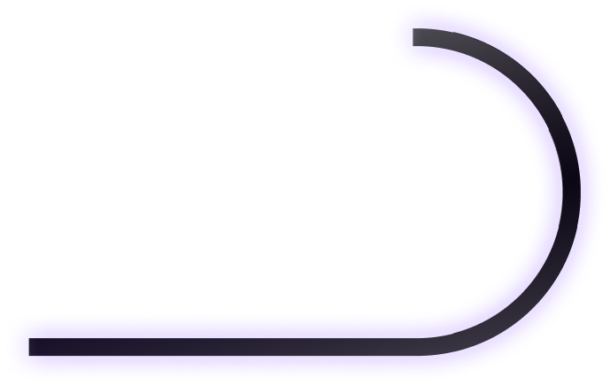 Dekoracyjna, fioletowa linia z neonową poświatą, zakręcająca w prawo i w dół.